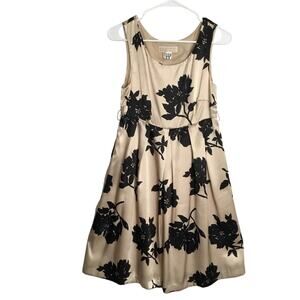 Michael Kors Satin Party/Cocktail Gold Black Dress Sz 6